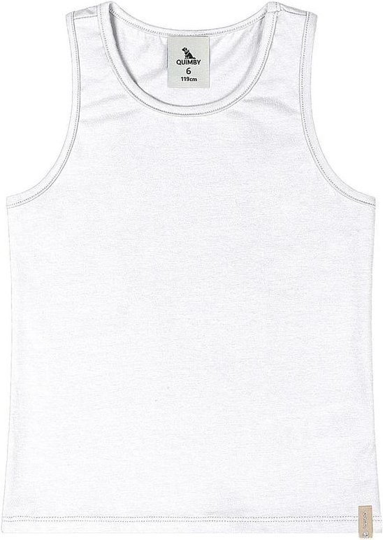 Imagem principal Regata Básica Cotton Menina Branco Quimby Quimby
