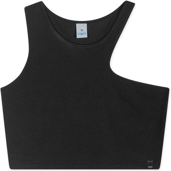 Regata Cropped Assimétrica Juvenil Preto