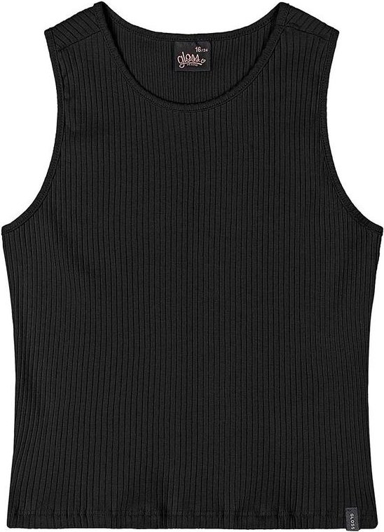 Imagem principal Regata Juvenil Ribana Canelada Preto Gloss Gloss