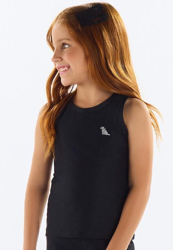 Imagem principal Regata Move Infantil Menina Preto Quimby Quimby