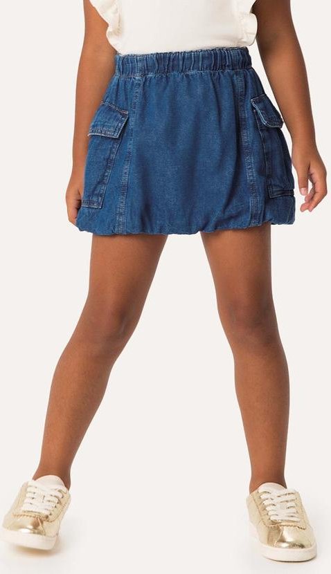 Imagem principal Saia Curta Balonê Jeans Azul Escuro Carinhoso Carinhoso