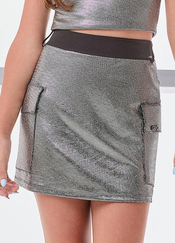 Saia de Foil Prata Prata