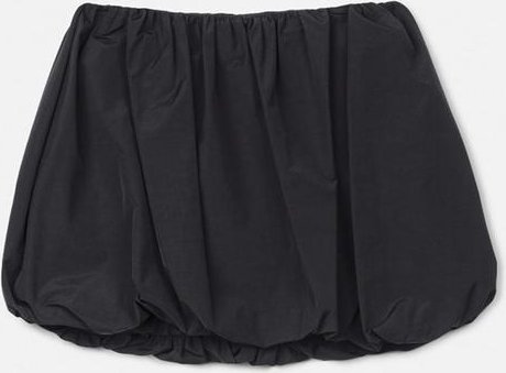 Saia em Tafetá Preta Balonê Preto
