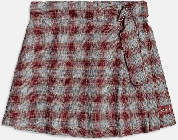 Saia Xadrez com Fivela Vermelho