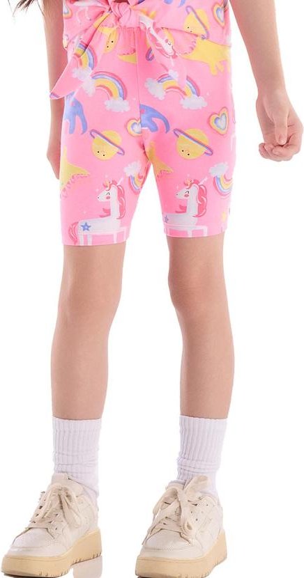 Bermuda Ciclista Infantil em Cotton Quimby Rosa