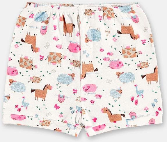 Short Bebê Menina em Suedine Up Baby Branco