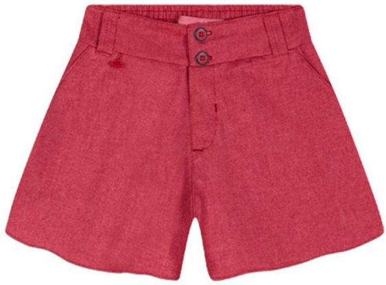 Short Infantil Feminino Vermelho