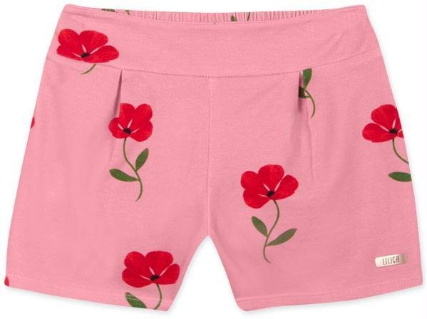 Imagem principal Short Infantil Menina com Estampa Floral Rosa Lilica Ripilica Lilica Ripilica