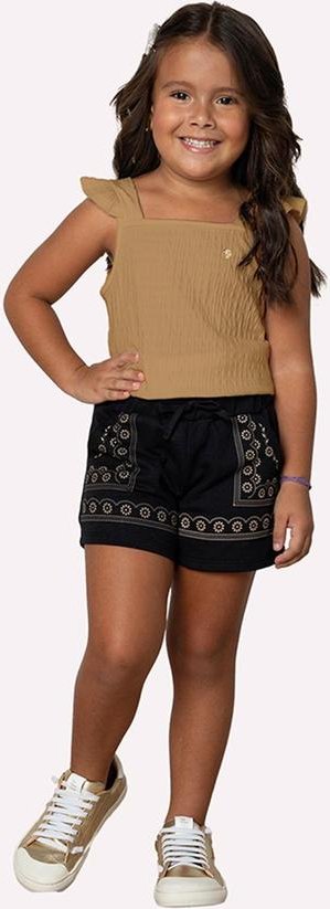 Imagem principal Short Infantil Menina em Moletinho Milon Preto Milon