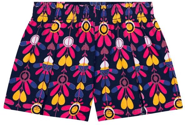 Imagem principal Short Infantil Menina Flores Azul Marinho Kyly Kyly