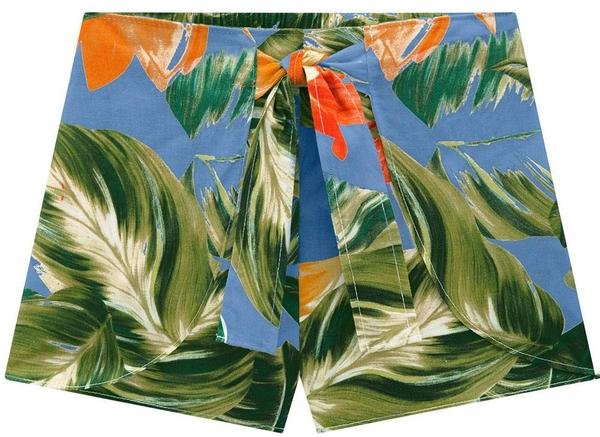 Imagem principal Short Infantil Menina Folhagem Azul Nanai Nanai