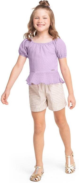 Imagem principal Short Listrado Infantil Feminino Roxo Marisol Marisol