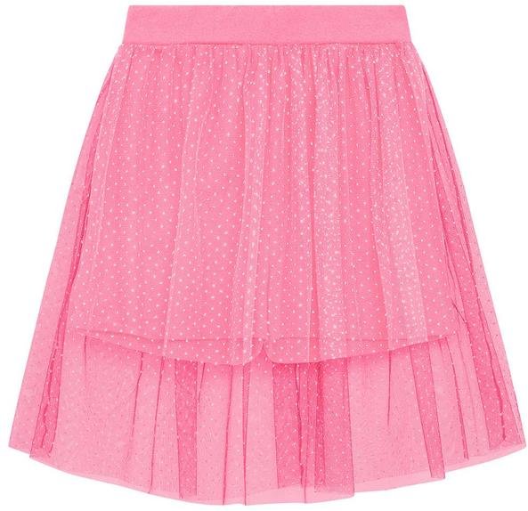 Short Saia Infantil com Tule Sobreposto Rosa