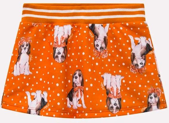 Short - Saia Infantil Menina Estampa Laranja