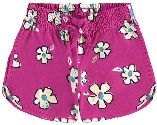 Shorts Floral em Malha Rosa Magenta