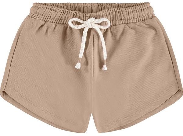 Shorts Infantil em Moletom Sarjado Marrom