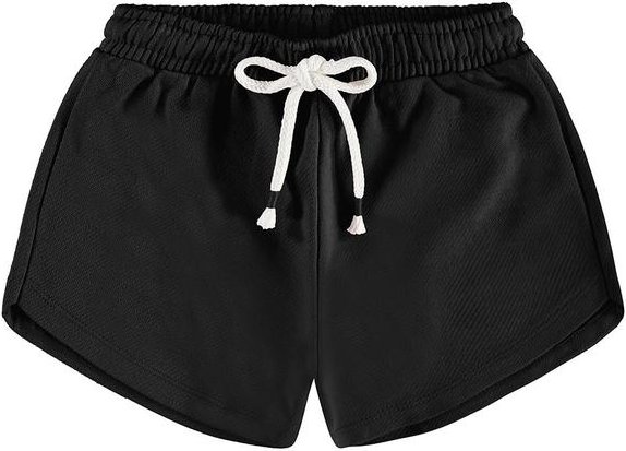 Shorts Infantil em Moletom Sarjado Preto