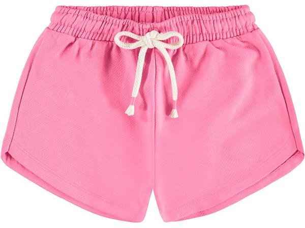 Shorts Infantil em Moletom Sarjado Rosa