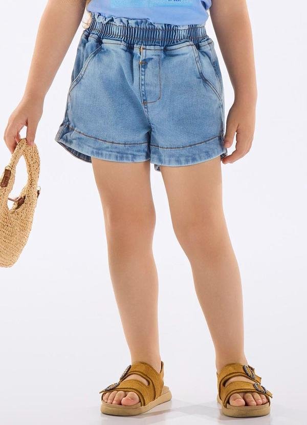 Shorts Infantil Jeans com Elastano Azul