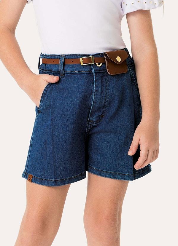 Imagem principal Shorts Mom Jeans Menina Azul Escuro Carinhoso Carinhoso