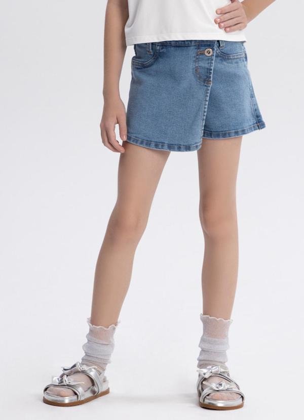 Imagem principal Shorts Saia Jeans Infantil com Elastano Azul Alakazoo Alakazoo