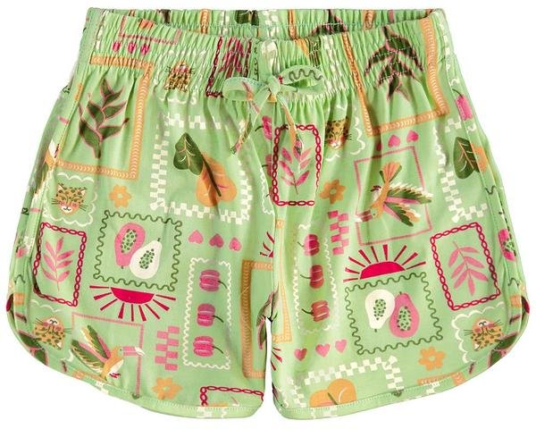 Shorts Tropical em Malha Verde Claro