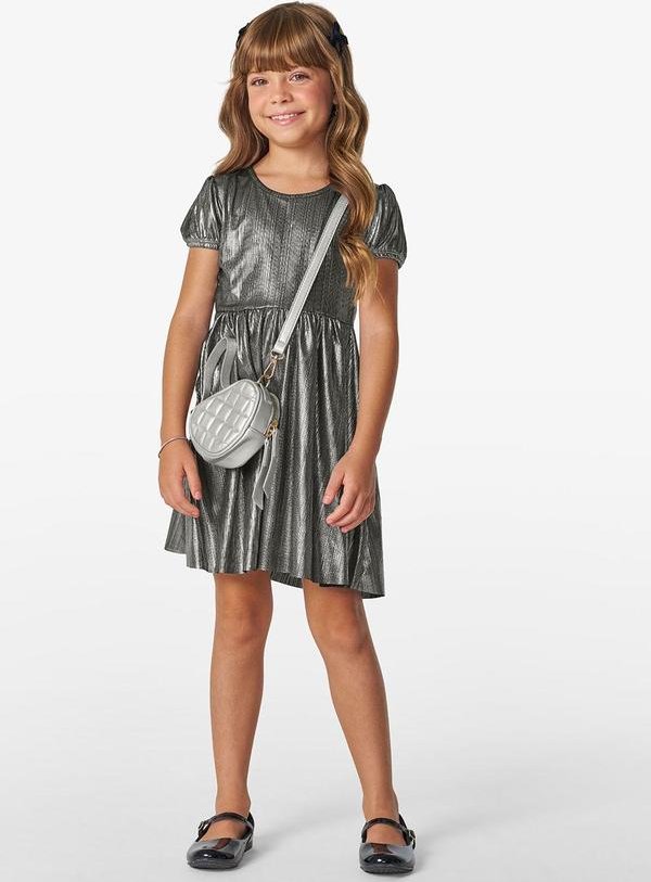 Imagem principal Vestido em Malha Plissada Shiny Cinza Trick Nick Trick Nick