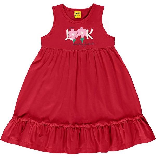 Imagem principal Vestido Feminino Meia Malha Vermelho Rovi Kids Rovi Kids