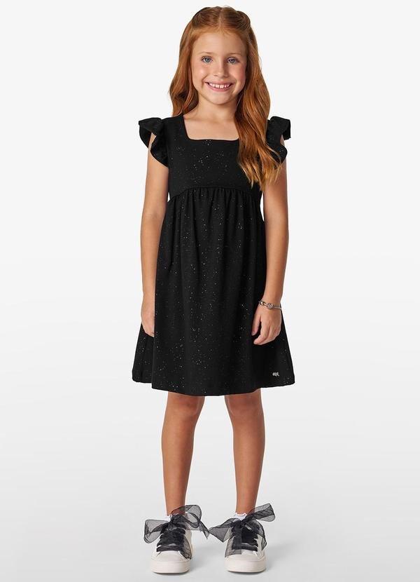 Imagem principal Vestido Infantil em Cotton Glitter Preto Trick Nick Trick Nick