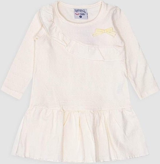 Imagem principal Vestido Babados e Bolinha com Laço Bege Turminha Turminha