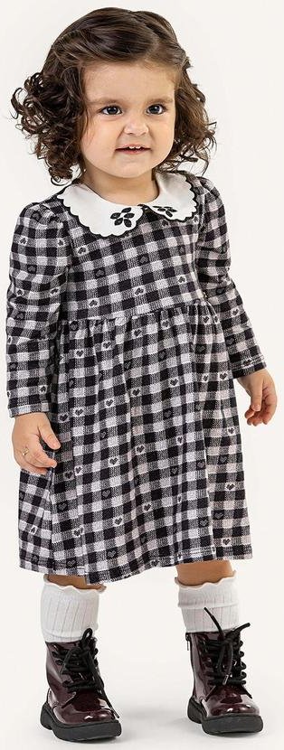 Imagem principal Vestido Bebê Menina Xadrez Gola Boneca Preto Colorittá Colorittá