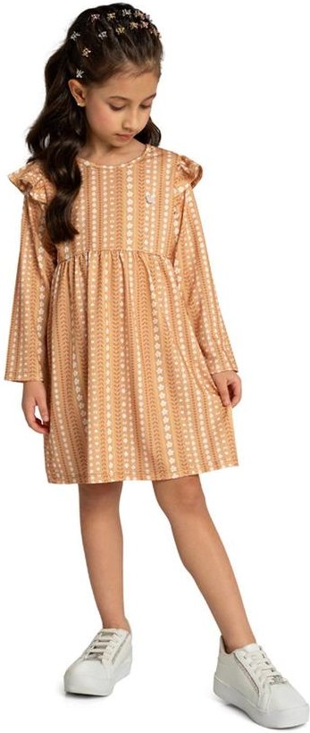 Imagem principal Vestido Infantil em Cotton Heart Day Marrom Marlan Marlan