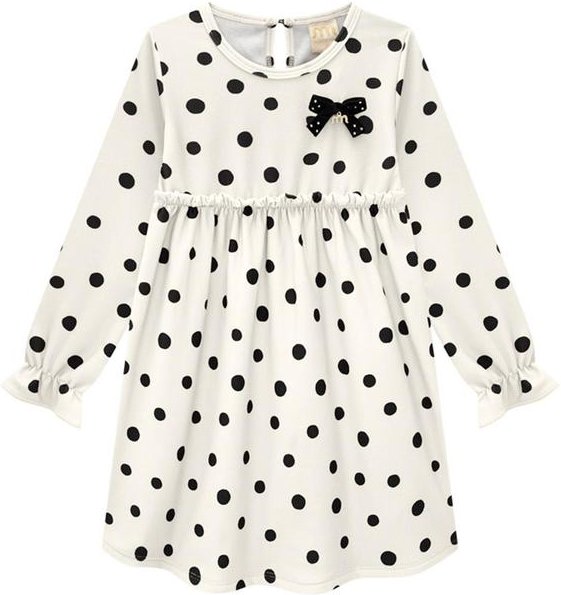 Imagem principal Vestido Infantil em Molecotton Felpado Poá Bege Milli E Nina Milli E Nina