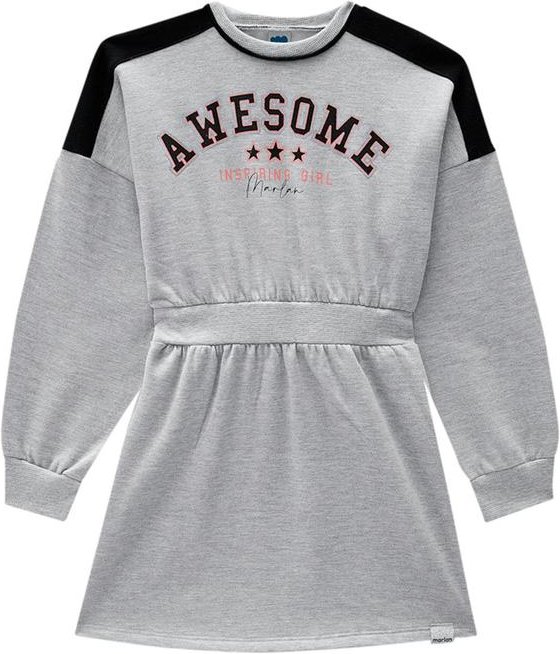 Imagem principal Vestido Infantil em Moletom Felpado Cinza Marlan Marlan