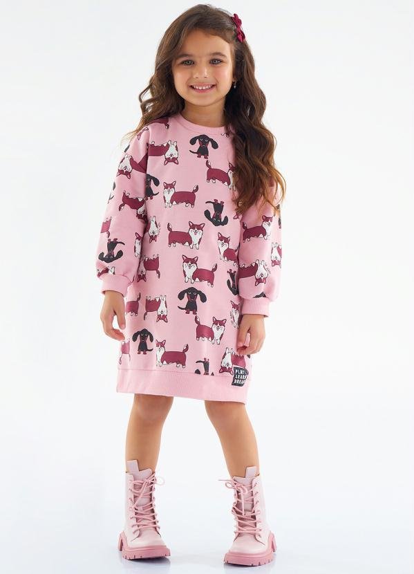 Imagem principal Vestido Infantil em Moletom Rosa Up Baby Up Baby
