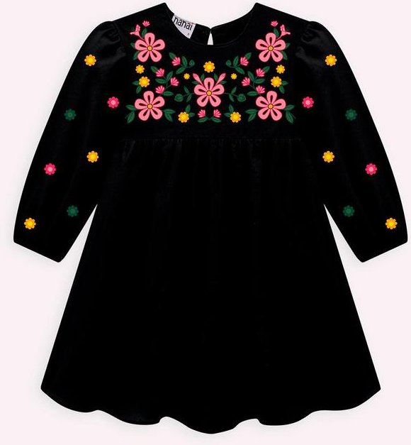 Imagem principal Vestido Infantil Menina Bordado Preto Milon Milon