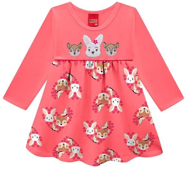 Imagem principal Vestido Infantil Menina Bordado Rosa Kyly Kyly