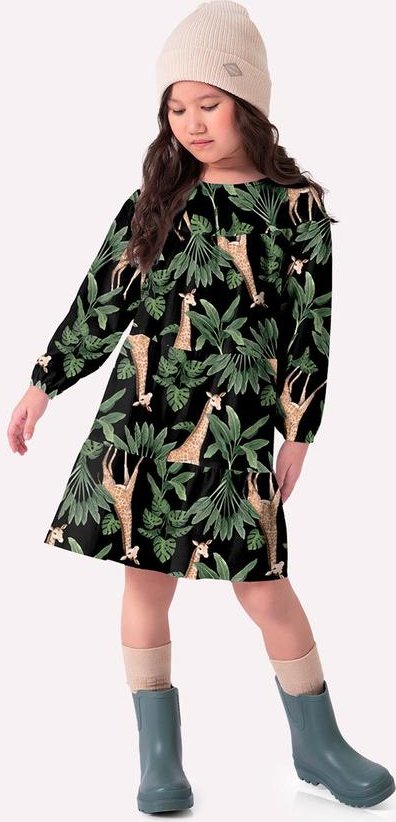 Imagem principal Vestido Infantil Menina em Linho Preto Nanai Nanai