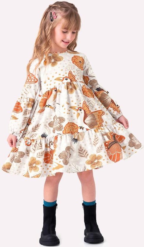 Imagem principal Vestido Infantil Menina Estampa Cinza Nanai Nanai