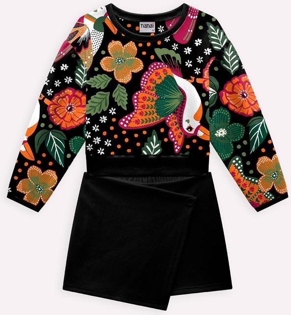 Imagem principal Conjunto Infantil Menina Estampa Preto Nanai Nanai