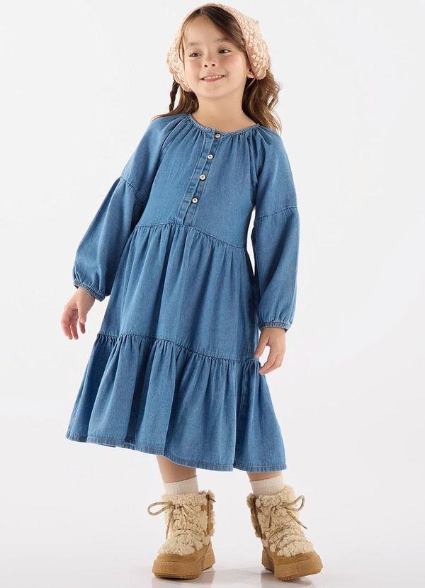Imagem principal Vestido Infantil Midi em Jeans Azul Up Baby Up Baby