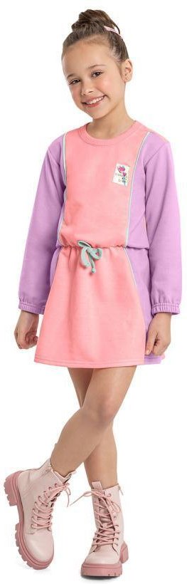 Imagem principal Vestido Infantil Moletom Manga Longa Rosa Quimby Quimby