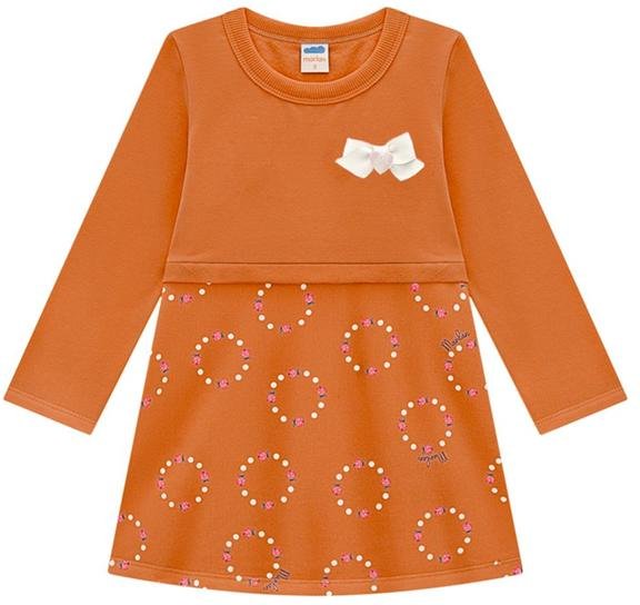 Imagem principal Vestido Infantil Moletom Poá Joaninhas Marrom Marlan Marlan