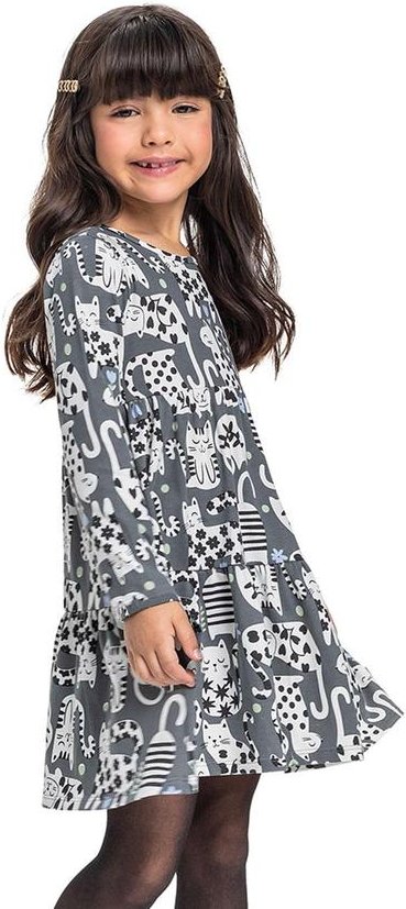 Imagem principal Vestido Manga Longa de Gatinho Cinza Bee Loop Bee Loop