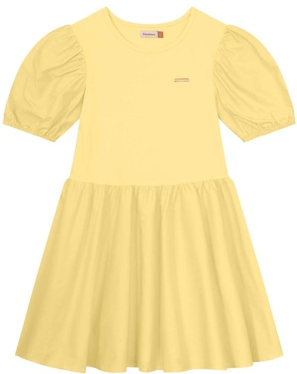 Imagem principal Vestido Amarelo Evasê em Cotton Menina Carinhoso Carinhoso