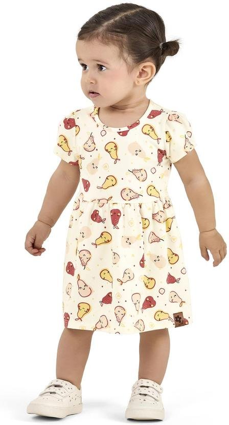Imagem principal Vestido Bebê Menina Frutinhas Bege Elian Elian