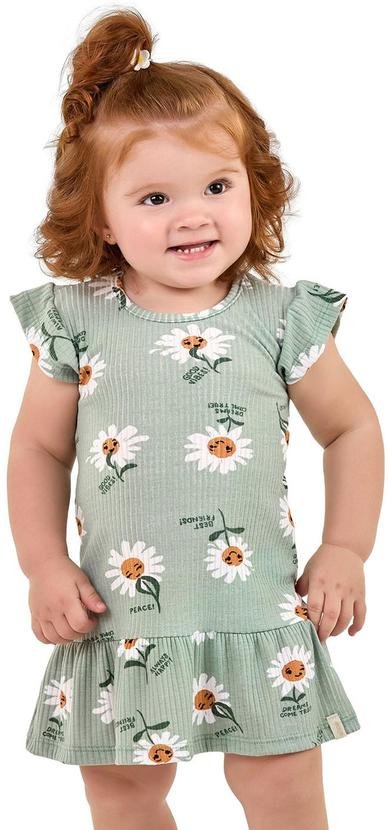 Imagem principal Vestido Bebê Menina Margaridas Verde Elian Elian