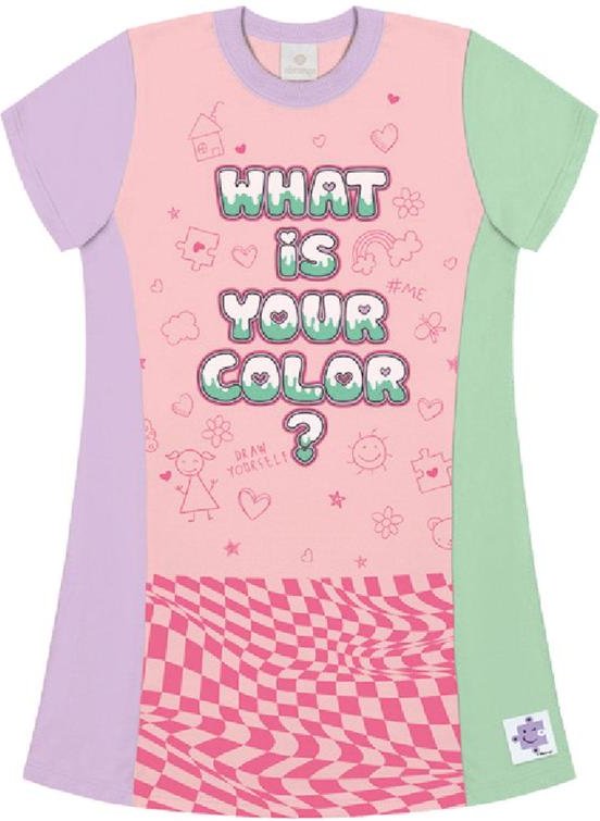 Imagem principal Vestido Color Block Rosa Neon Abrange Abrange