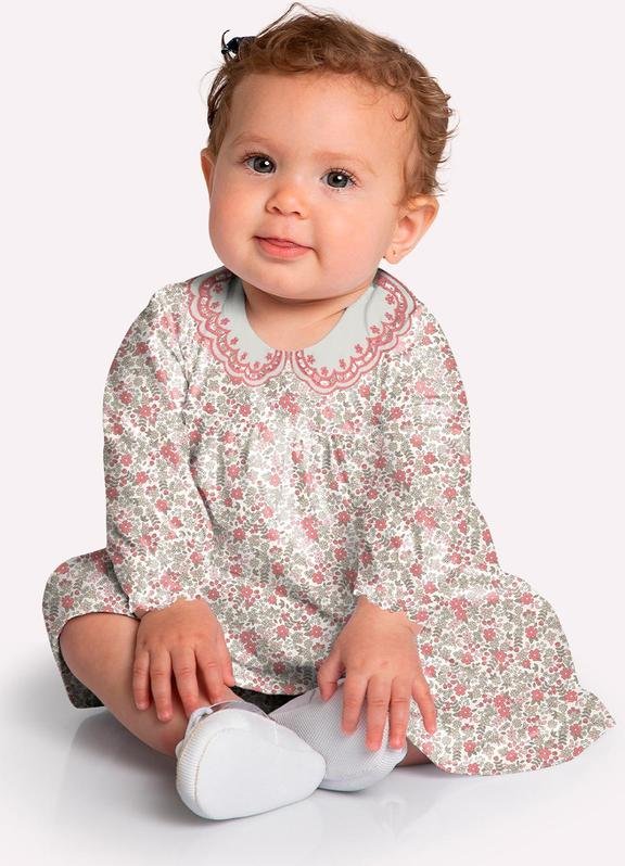 Imagem principal Vestido com Calcinha Bebê Flores Off White Milon Milon