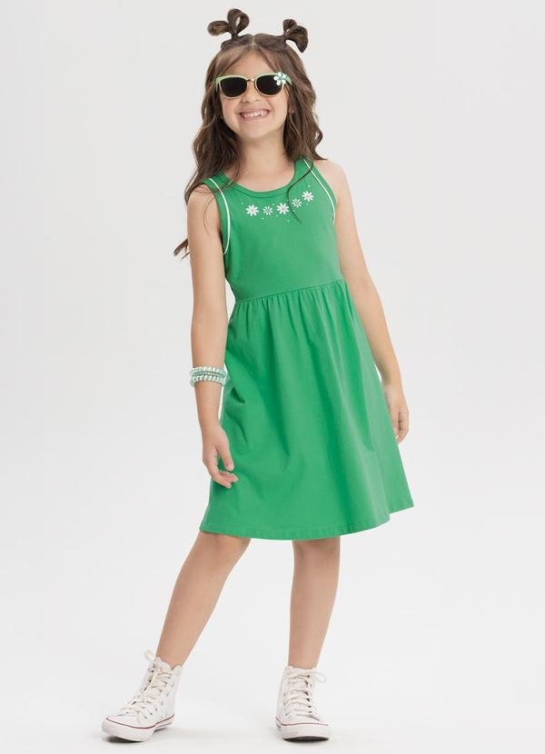 Vestido Curto com Strass Penteada Verde